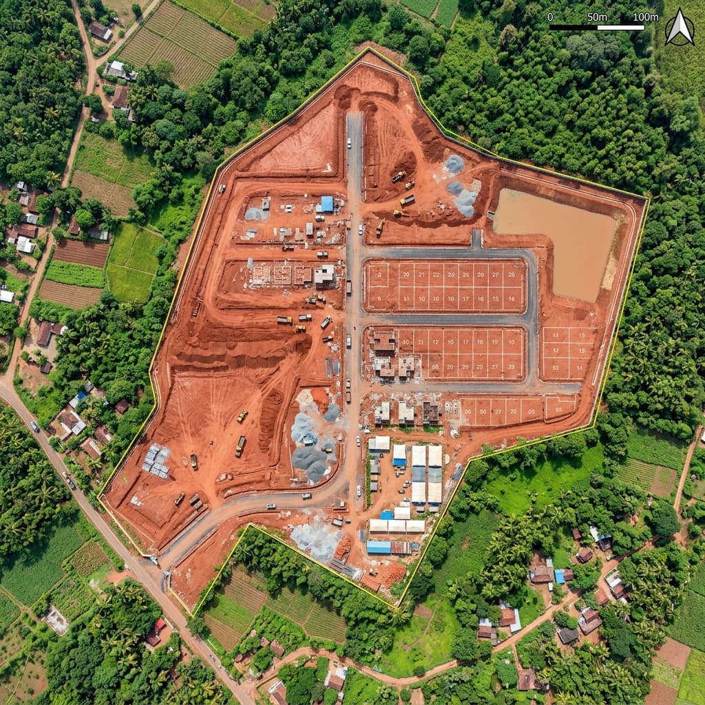 45-Acre Commercial Tech Park Raw Field Terrain Photography